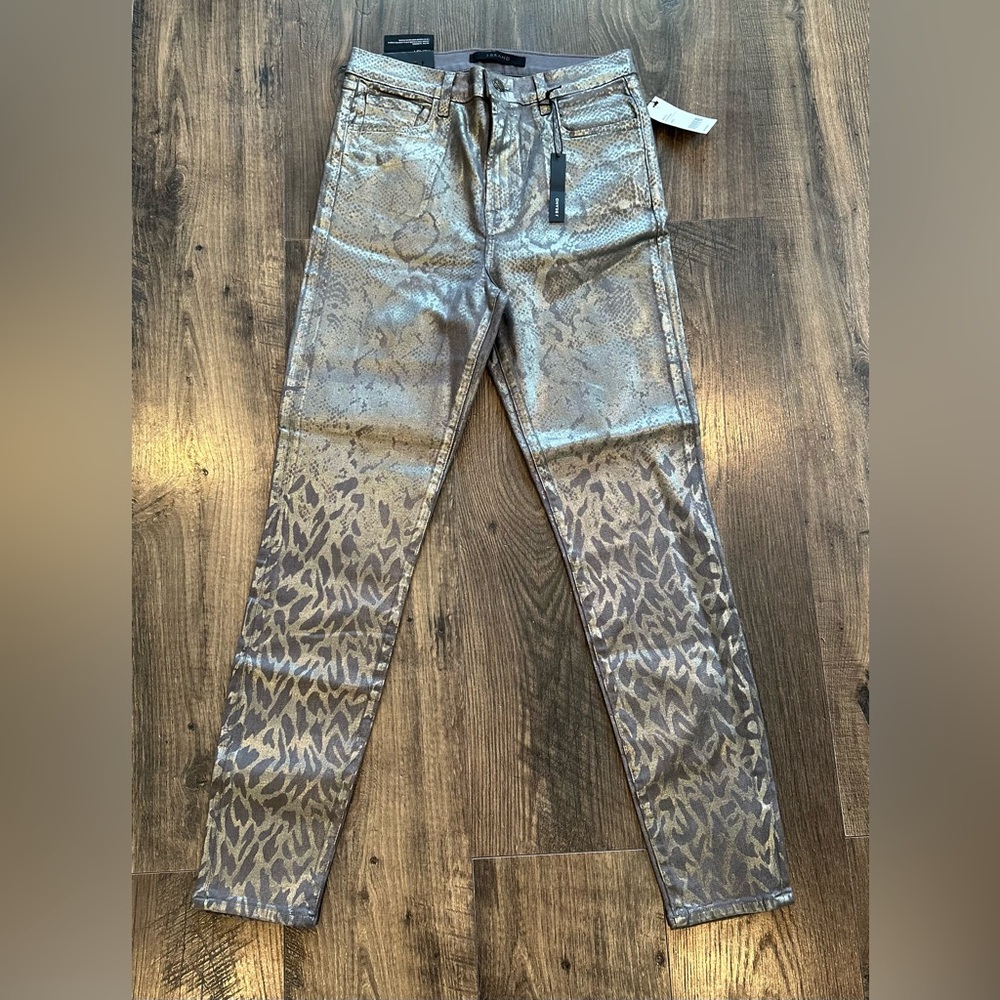 NWT J BRAND Women's LEENAH Foil Silver Python Skinny Pants, Size: 29 8, NEW